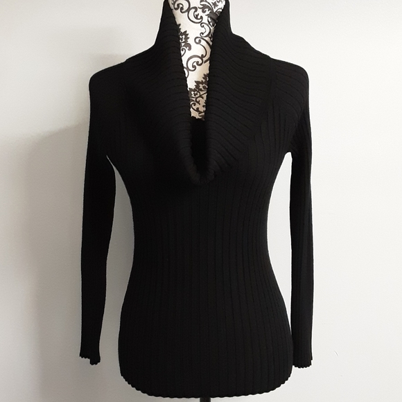 INC International Concepts Sweaters - I-N-C  Sz M Sexy Black Turtleneck Light Sweater